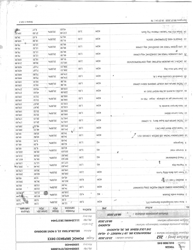 Namirnice za porodicu Živanović 3