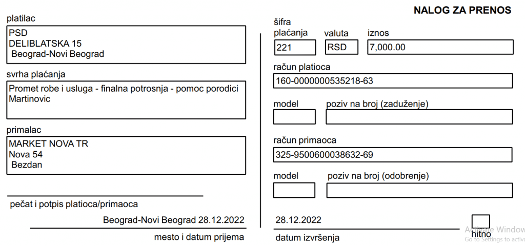 Kupovina namirnica za porodicu Martinović 2