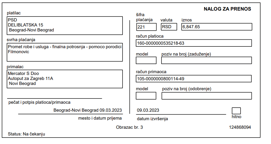 Kupovina namirnica za porodicu Filimonović 3