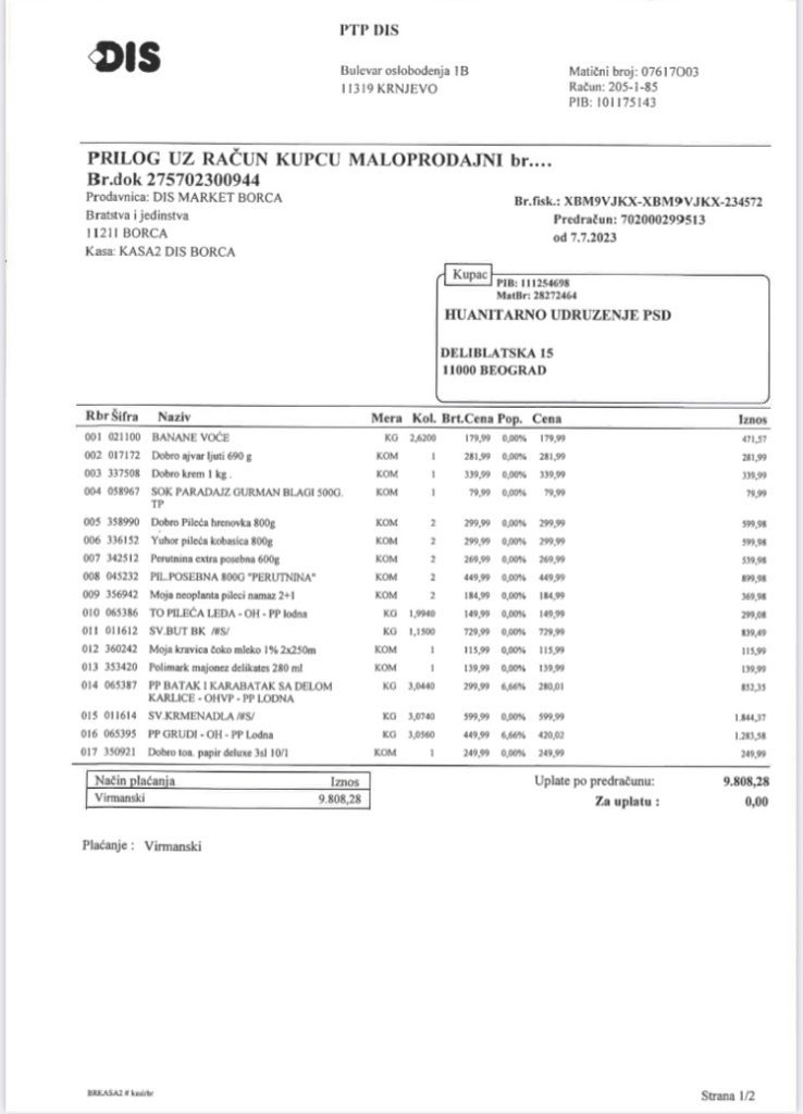 Kupovina namirnica za Andreja Dimovskog 2