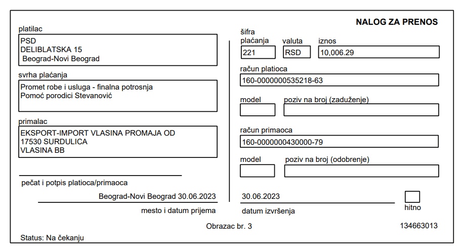 Kupovina namirnica za porodicu Stevanović iz Surdulice 3