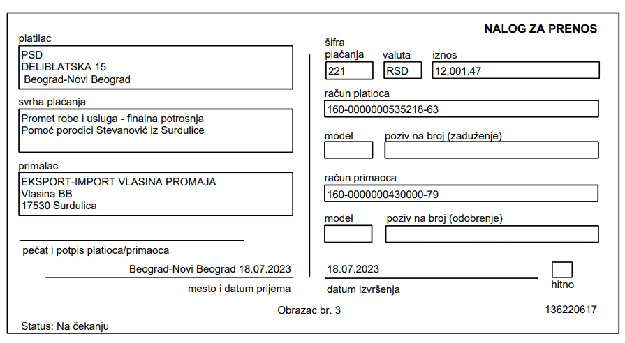 Kupovina namirnica za porodicu Stevanović iz Surdulice 3