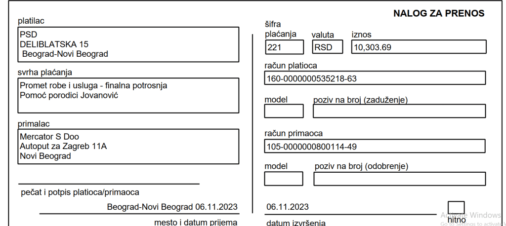 Kupovina namirnica porodici Jovanović iz Beograda 3