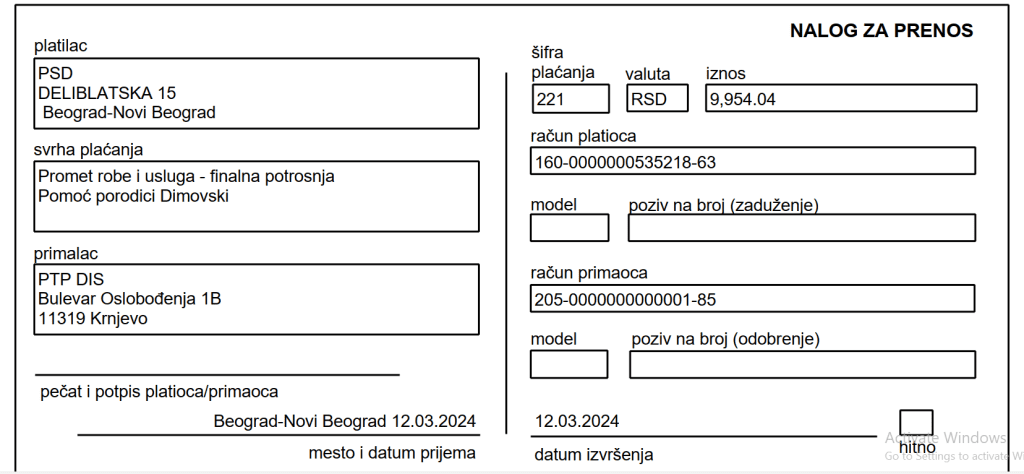 Kupovina namirnica porodici Dimovski 3