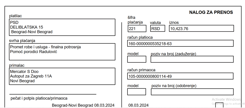 Kupovina hrane porodici Radulović 3