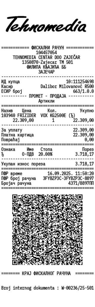 Kupovina frižidera porodici Dimovski 2 Kupovina frižidera porodici Dimovski 2