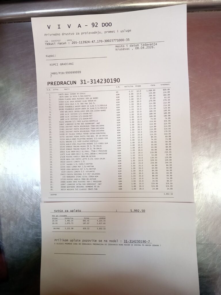 Kupovina namirnica porodici Todosijević / Jeremić - USPEŠNA AKCIJA-2